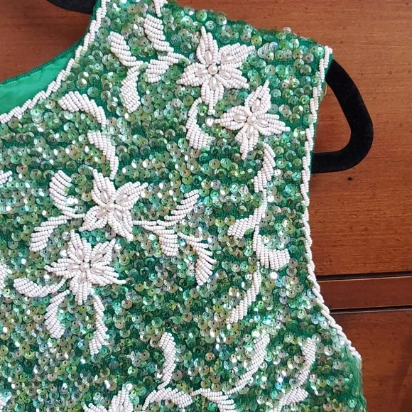Vintage Sequin and Beaded Top Size L - Picture 4 of 14